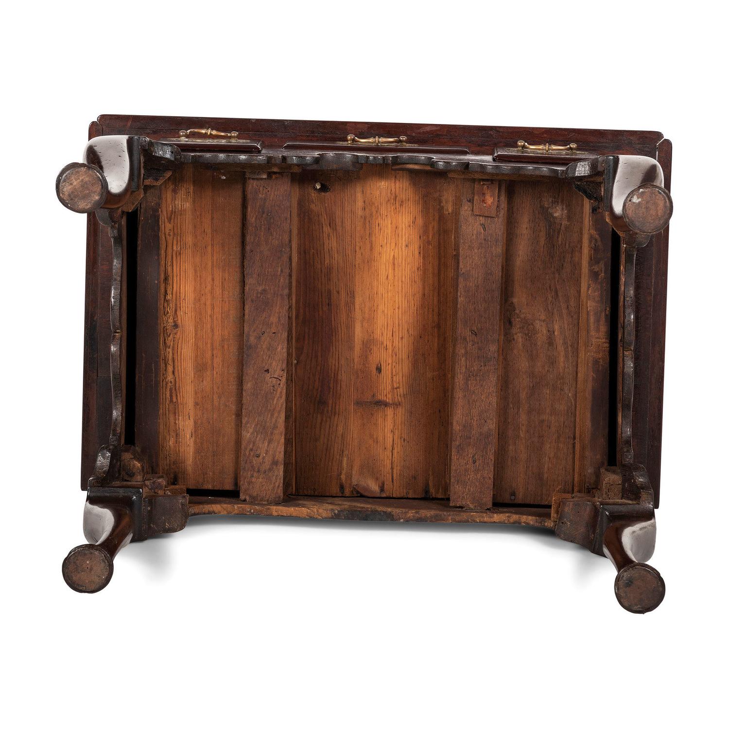 A Queen Anne Figured Mahogany Pad Foot Dressing Table