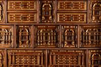 A Spanish Baroque Walnut Vargueño on Stand