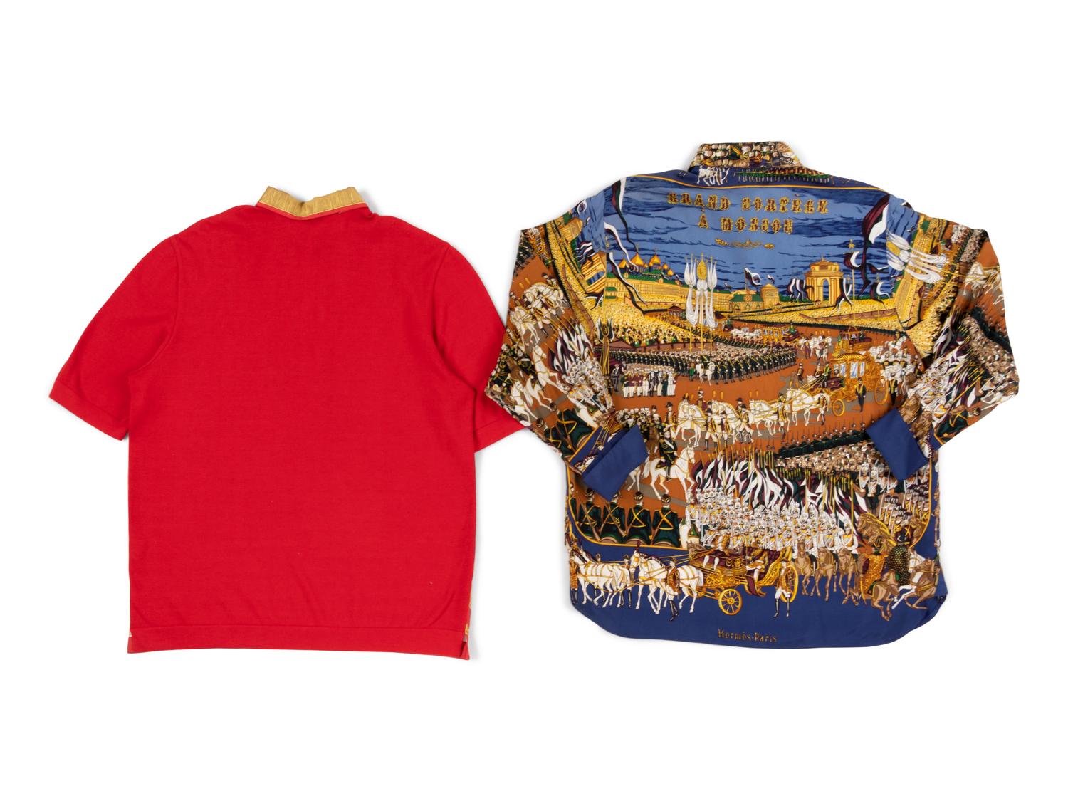Two Hermès Printed Shirts, 1980-90s