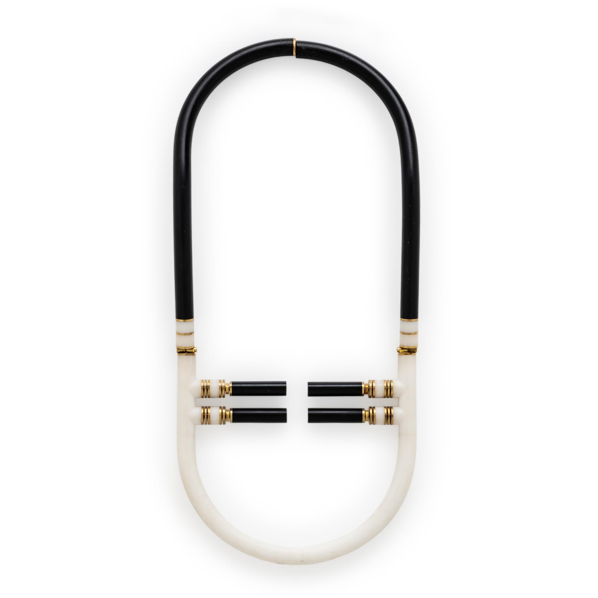 David Watkins, 'Hinged Loop', Three-Piece Acrylic and Yellow Gold Neckpiece