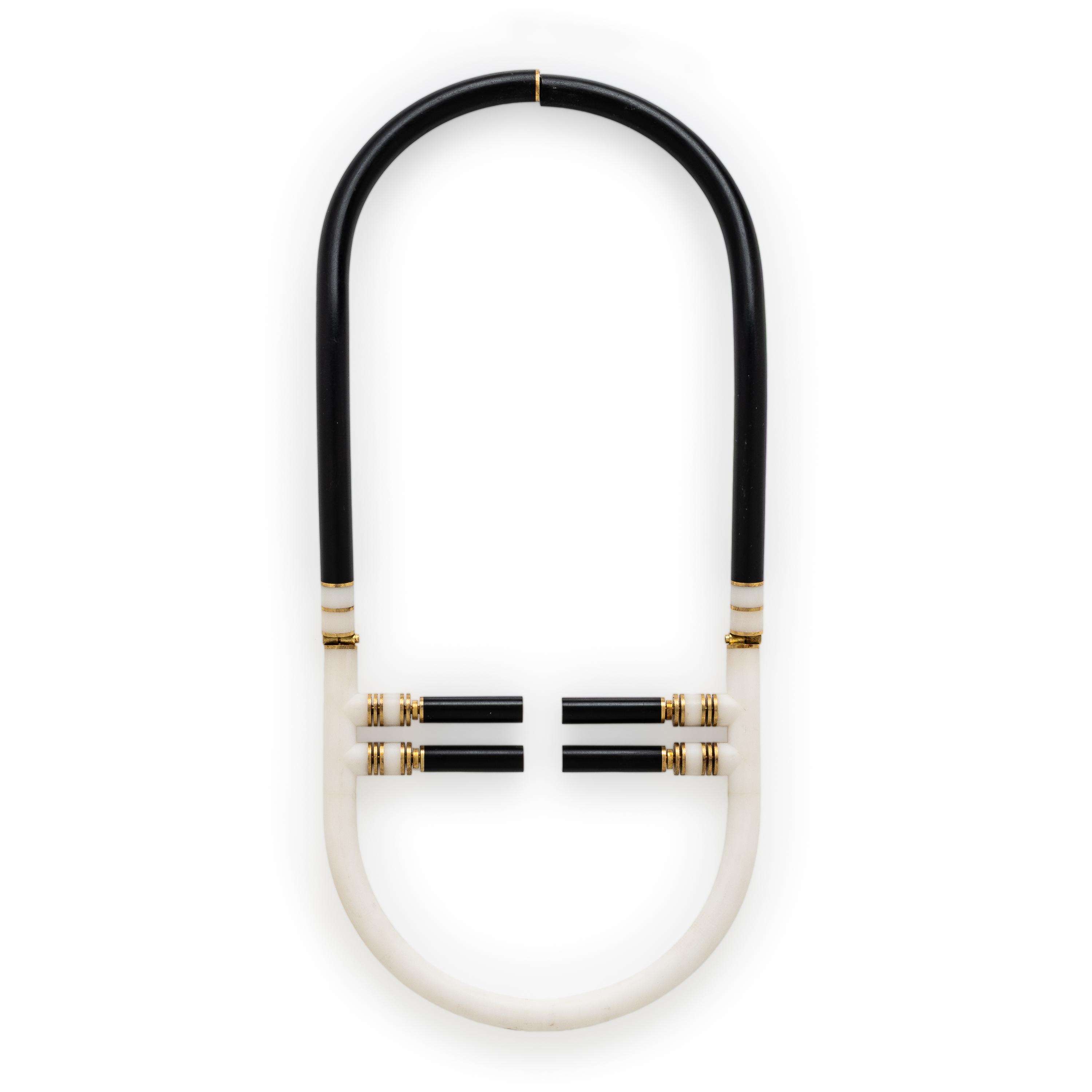 David Watkins, 'Hinged Loop', Three-Piece Acrylic and Yellow Gold Neckpiece