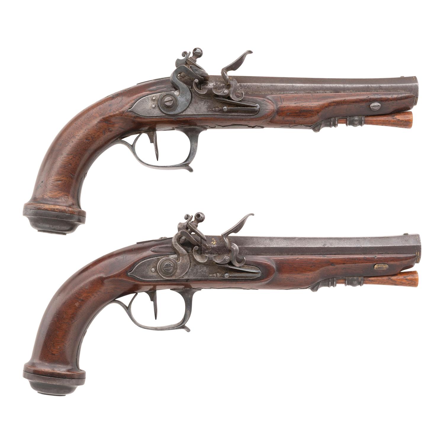 Pair of French Flintlock Coat Pistols by Augustin Merley-Duon