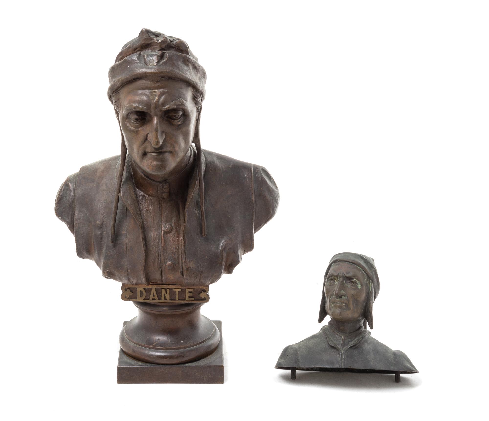 A Continental Bronze Bust Height of tallest 11 inches.