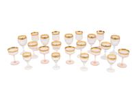 A Collection of Gilt Decorated American Glass Stemware