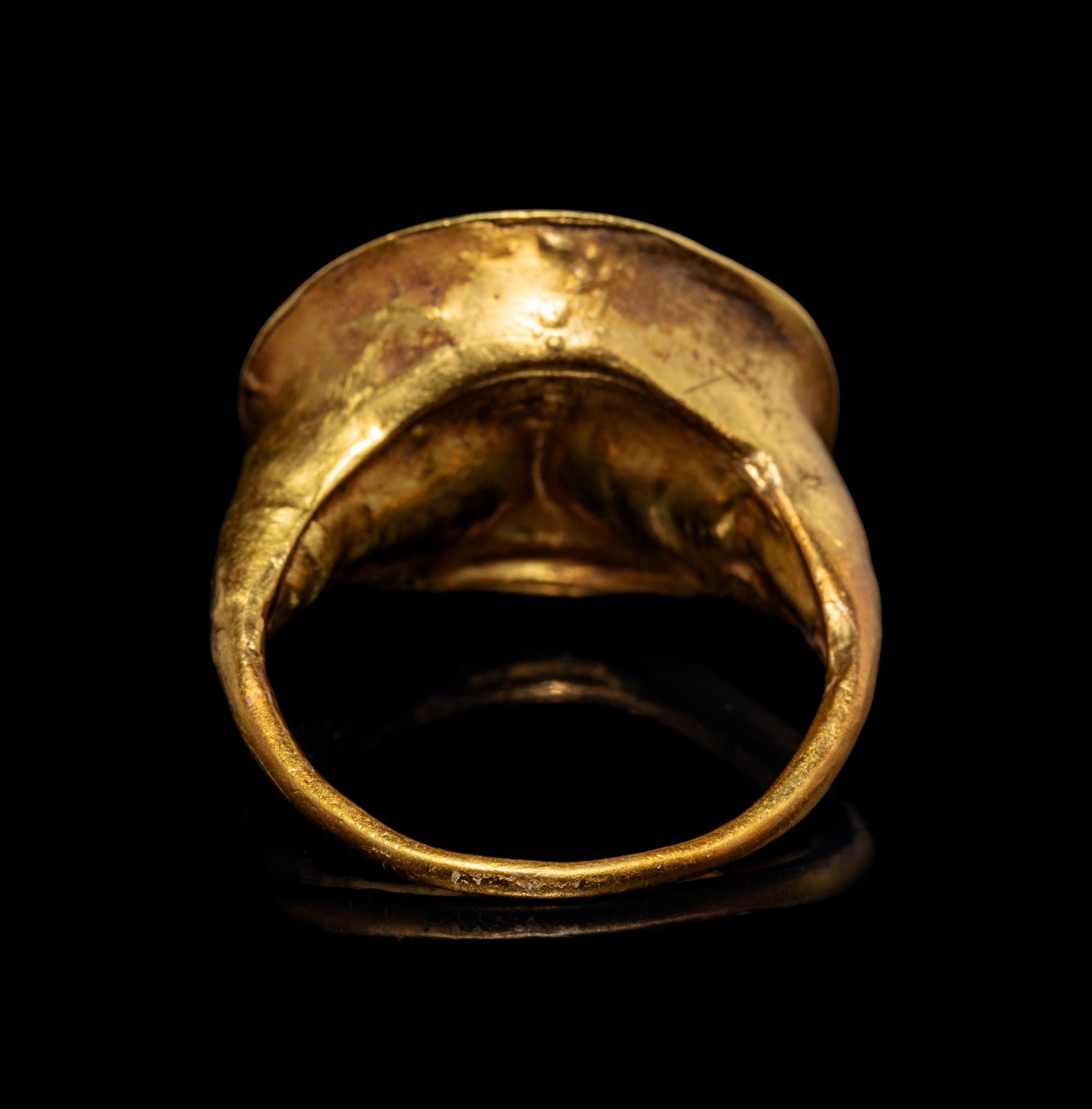 A Hellenistic Gold and Jasper Finger Ring with the Head of Alexander the Great