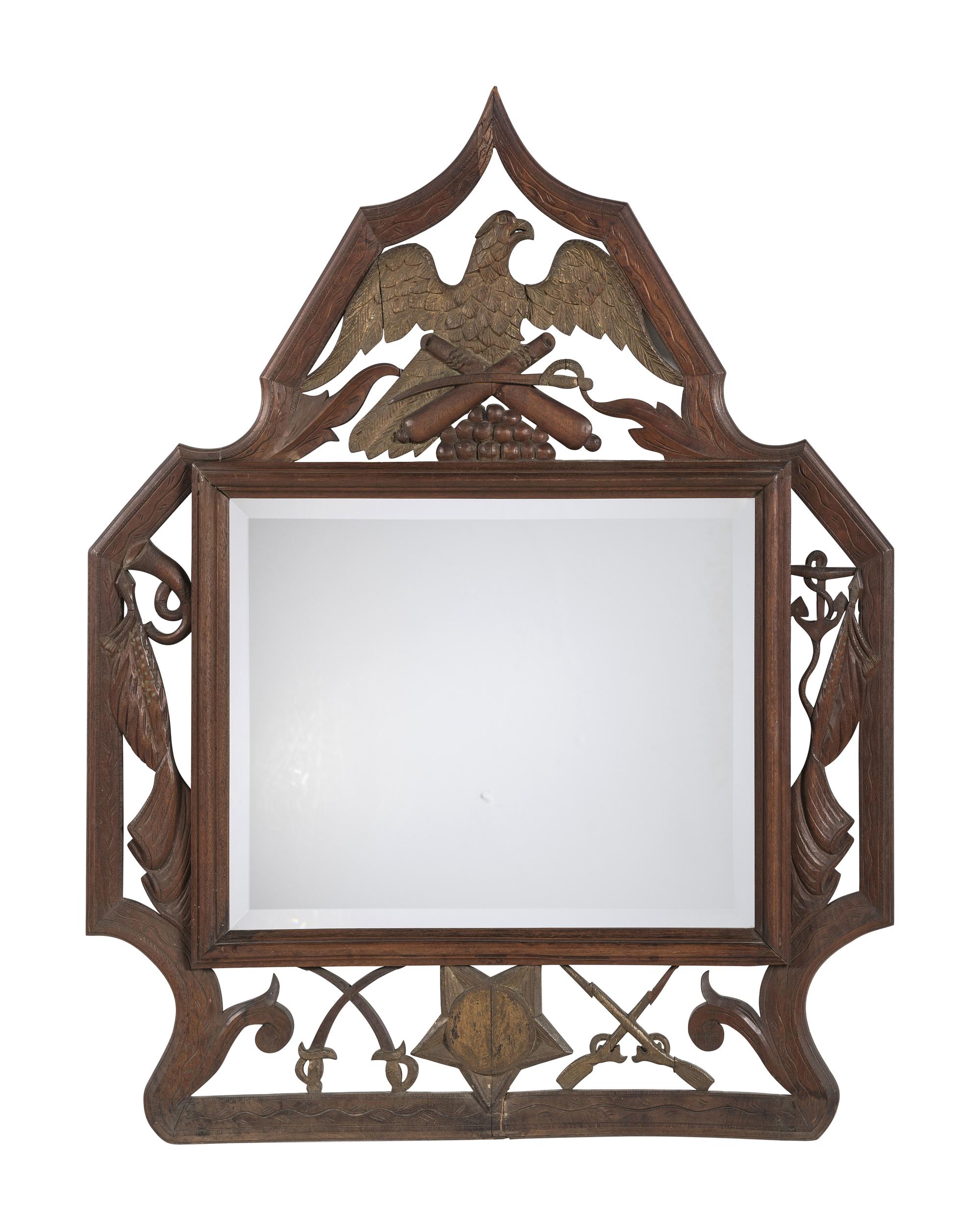 A Carved and Painted Wood Civil War Mirror