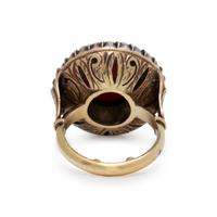 CORAL AND DIAMOND RING
