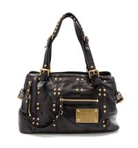 A Louis Vuitton Limited Edition Black Lambskin Leather Riveting Bag, 13 x 7 x 6 inches.