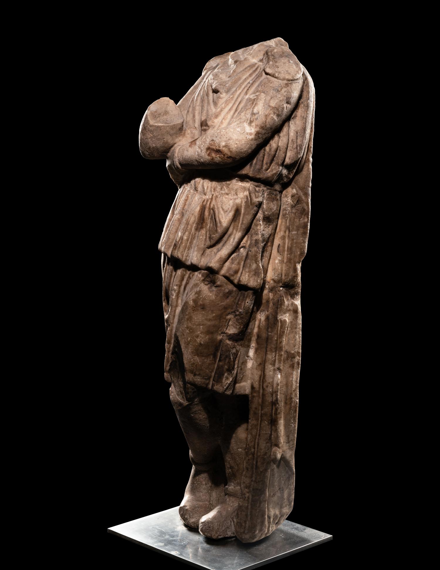 A Roman Marble Trapezophorus in the Form of a Barbarian Captive