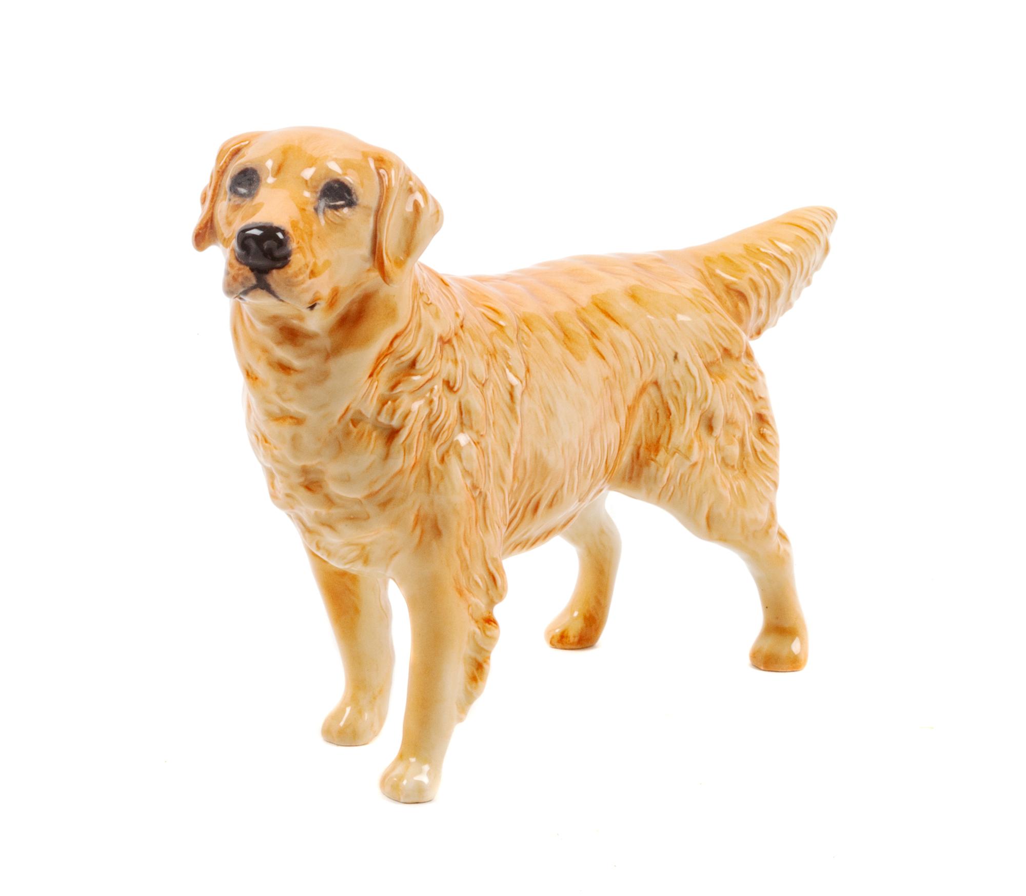 A Beswick Porcelain Golden Retriever Width 8 1/4 inches.