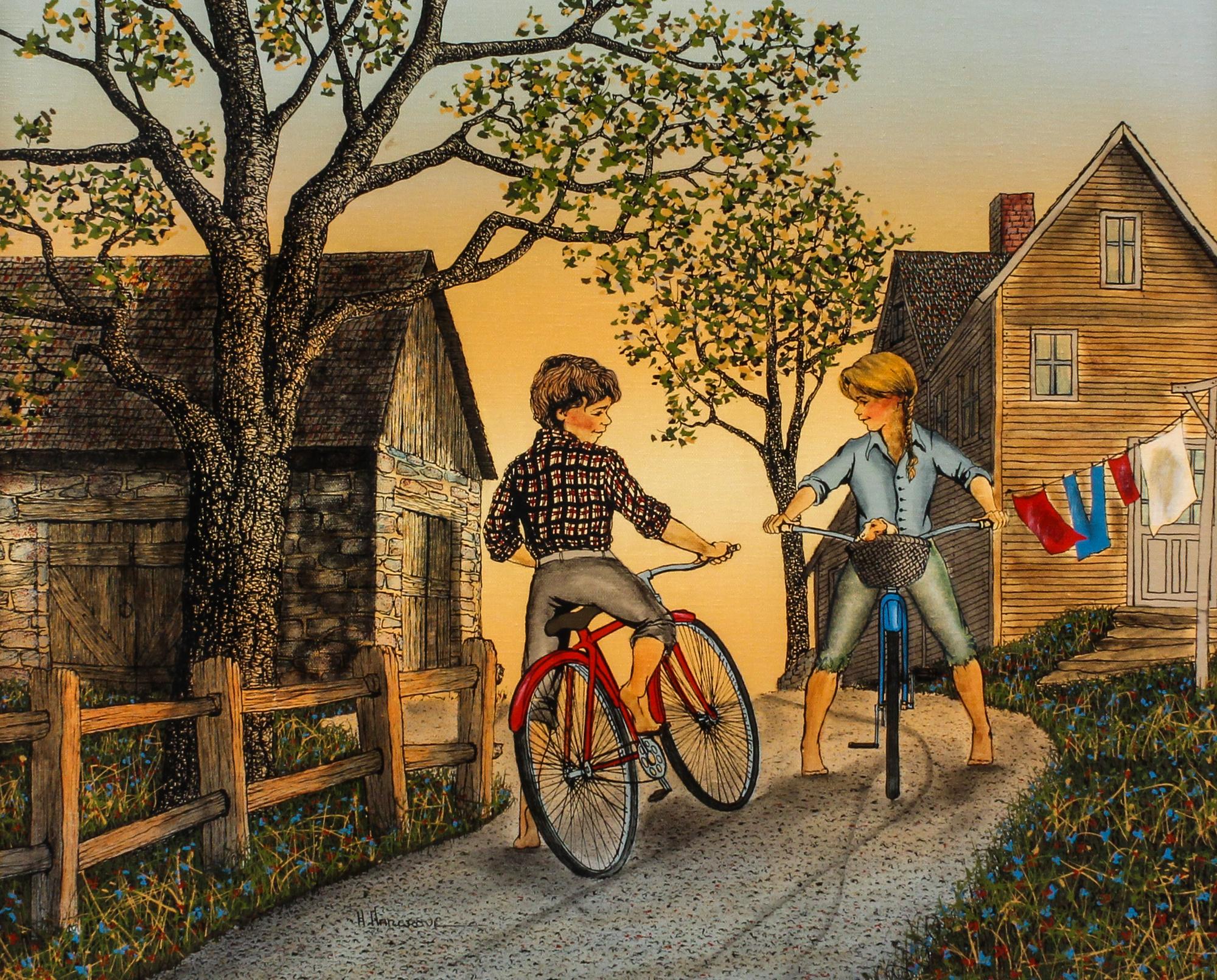 H. Hargrove, (20th century), Children on Bicycles