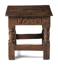 A Charles II Oak Child's Joint Stool