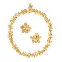 John Iversen, 'Hydrangea', Yellow Gold Earrings and Necklace