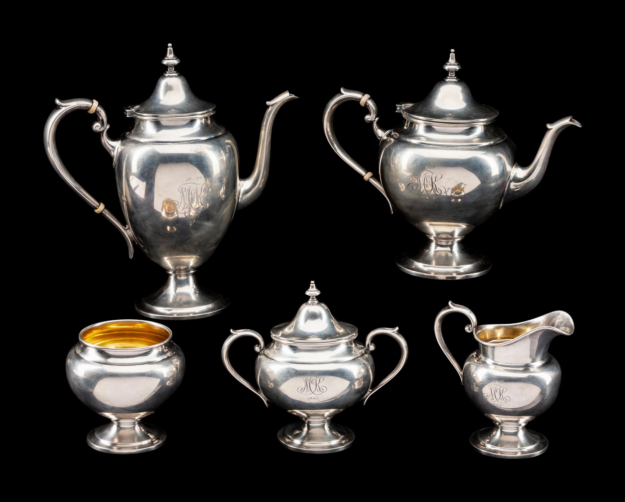 An American Silver Five-Piece Tea and Coffee Service
