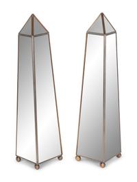 A Pair of Neoclassical Style Mirrored Obelisks — 20TH CENTURY