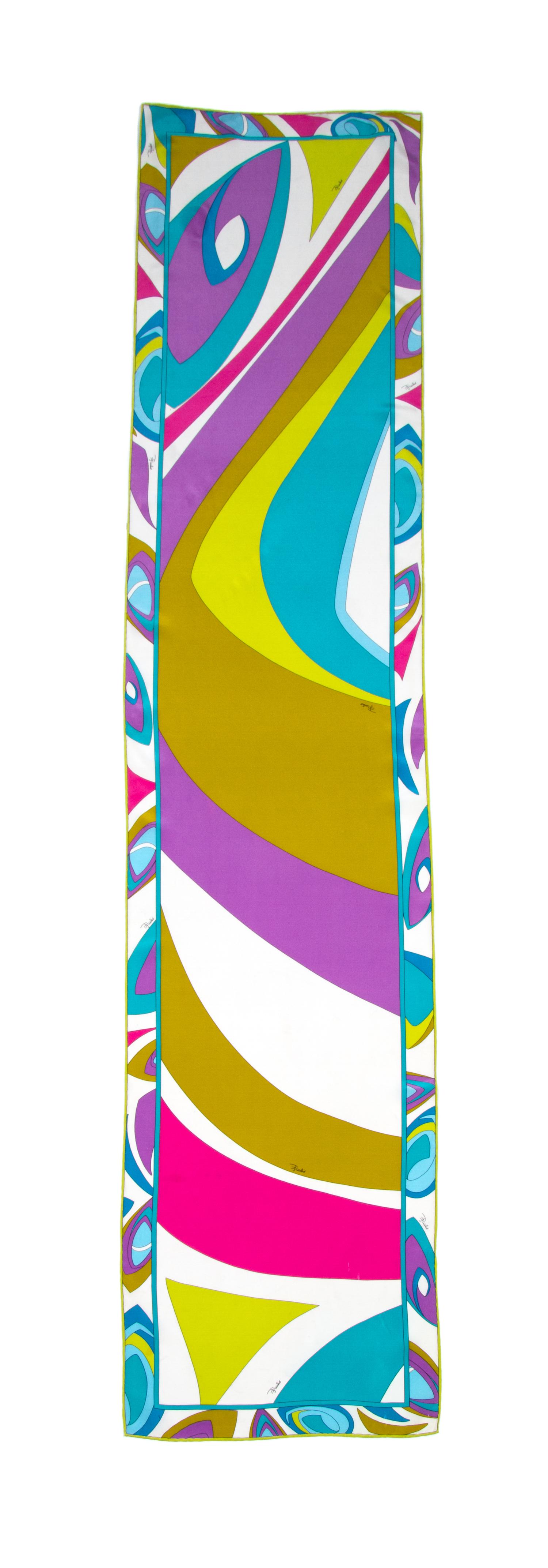 A Pucci Multicolor Silk Oblong Scarf, 60" x 12".