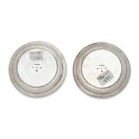 A Rare Pair of Federal Silver Bread Plates