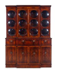 A George III Style Mahogany Breakfront Bookcase