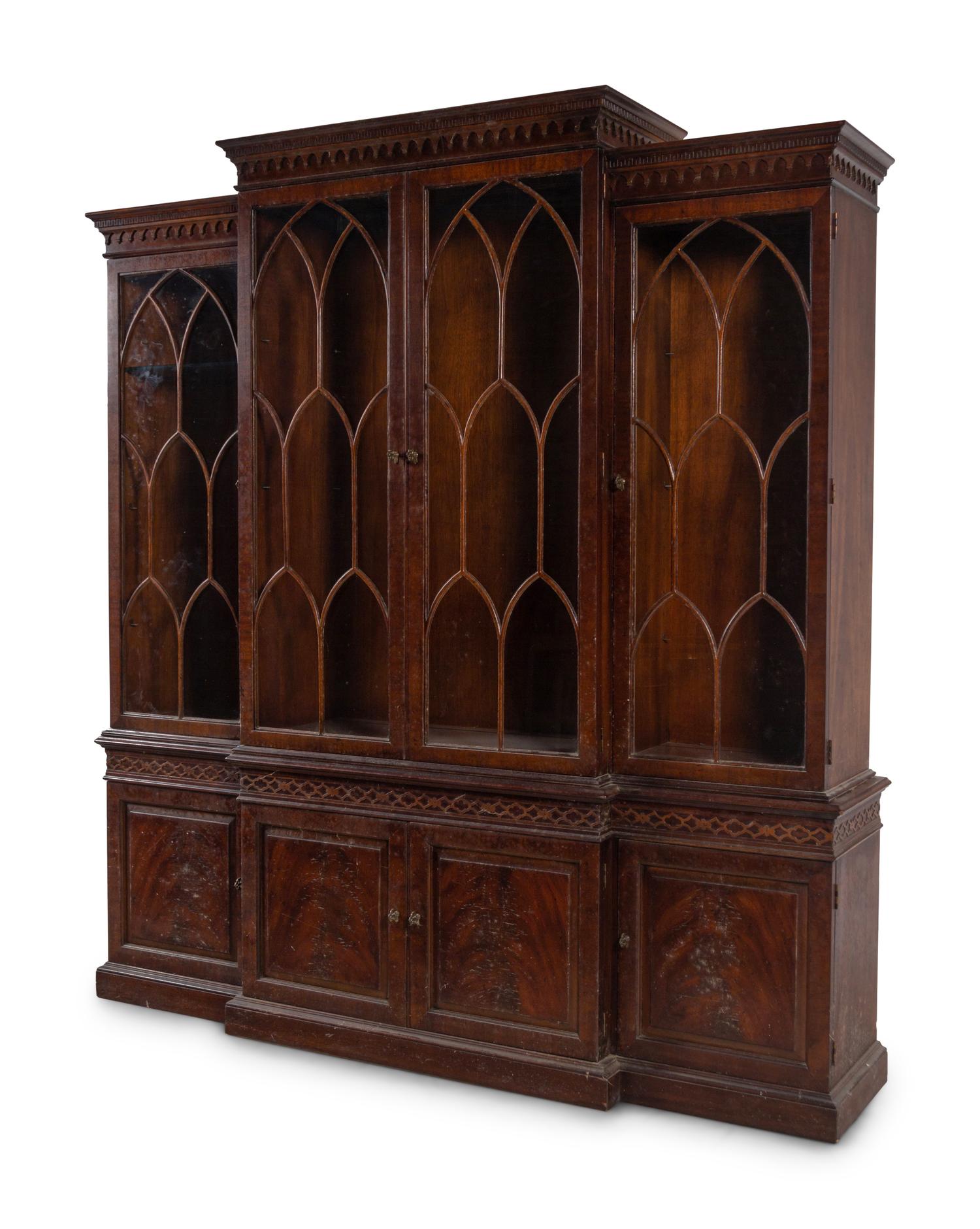 A Henredon Mahogany Breakfront Bookcase