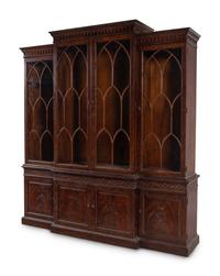 A Henredon Mahogany Breakfront Bookcase