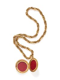 FABERGÉ, VICTOR MAYER, YELLOW GOLD, ENAMEL AND DIAMOND PENDANT/NECKLACE