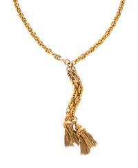 YELLOW GOLD CHAIN TASSEL NECKLACE
