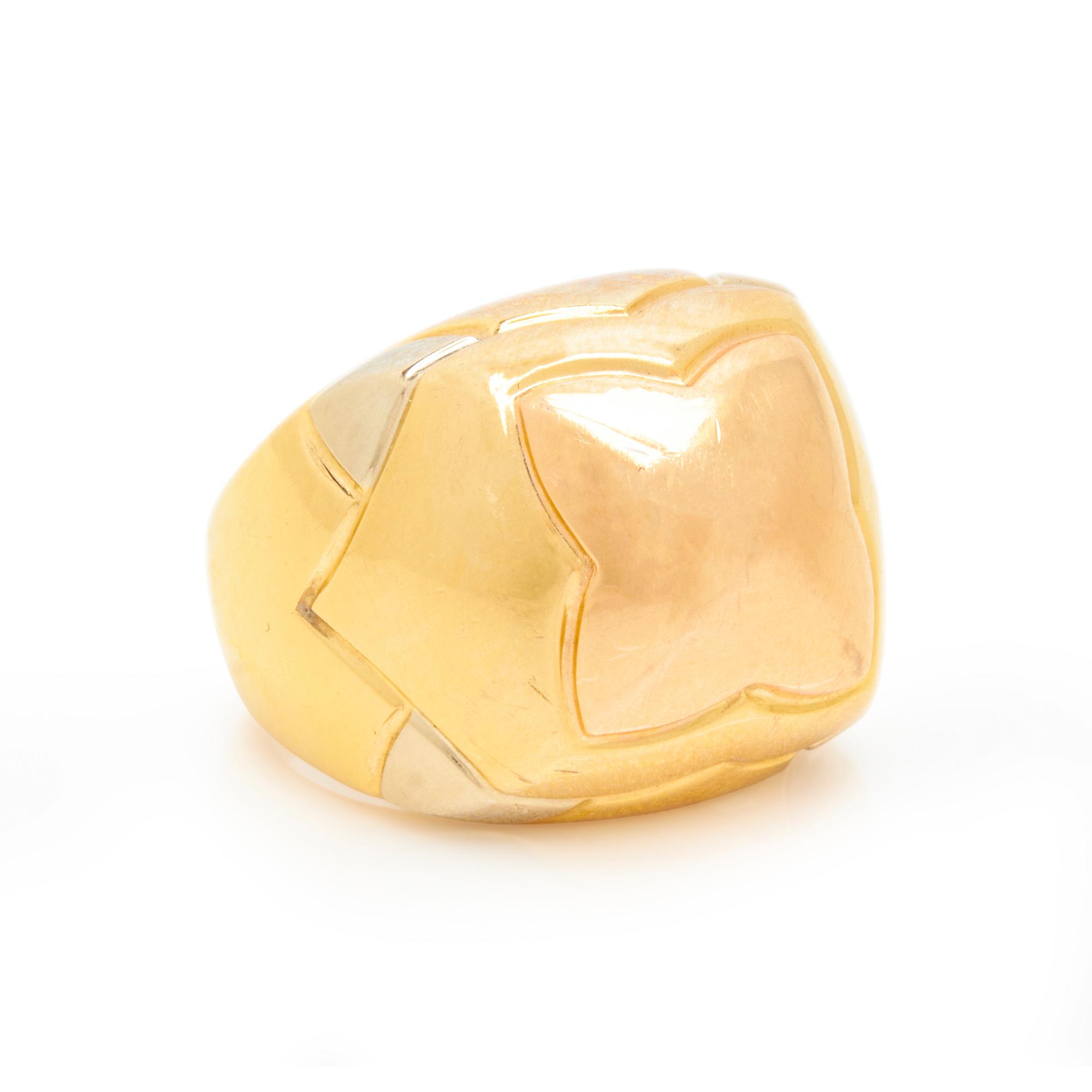 BULGARI, TRICOLOR GOLD 'PYRAMIDE' RING