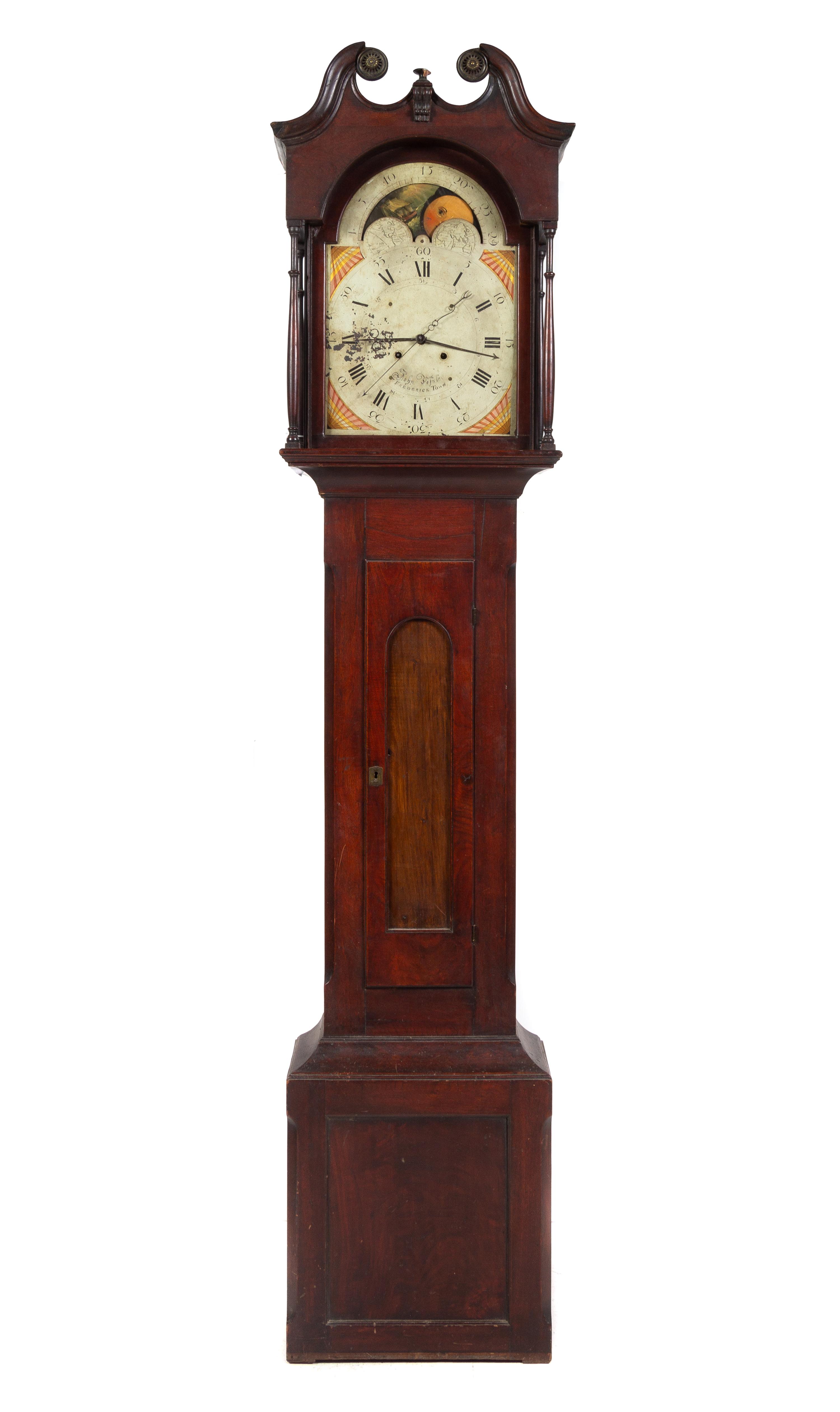 A Chippendale Mahogany Tall Case Clock