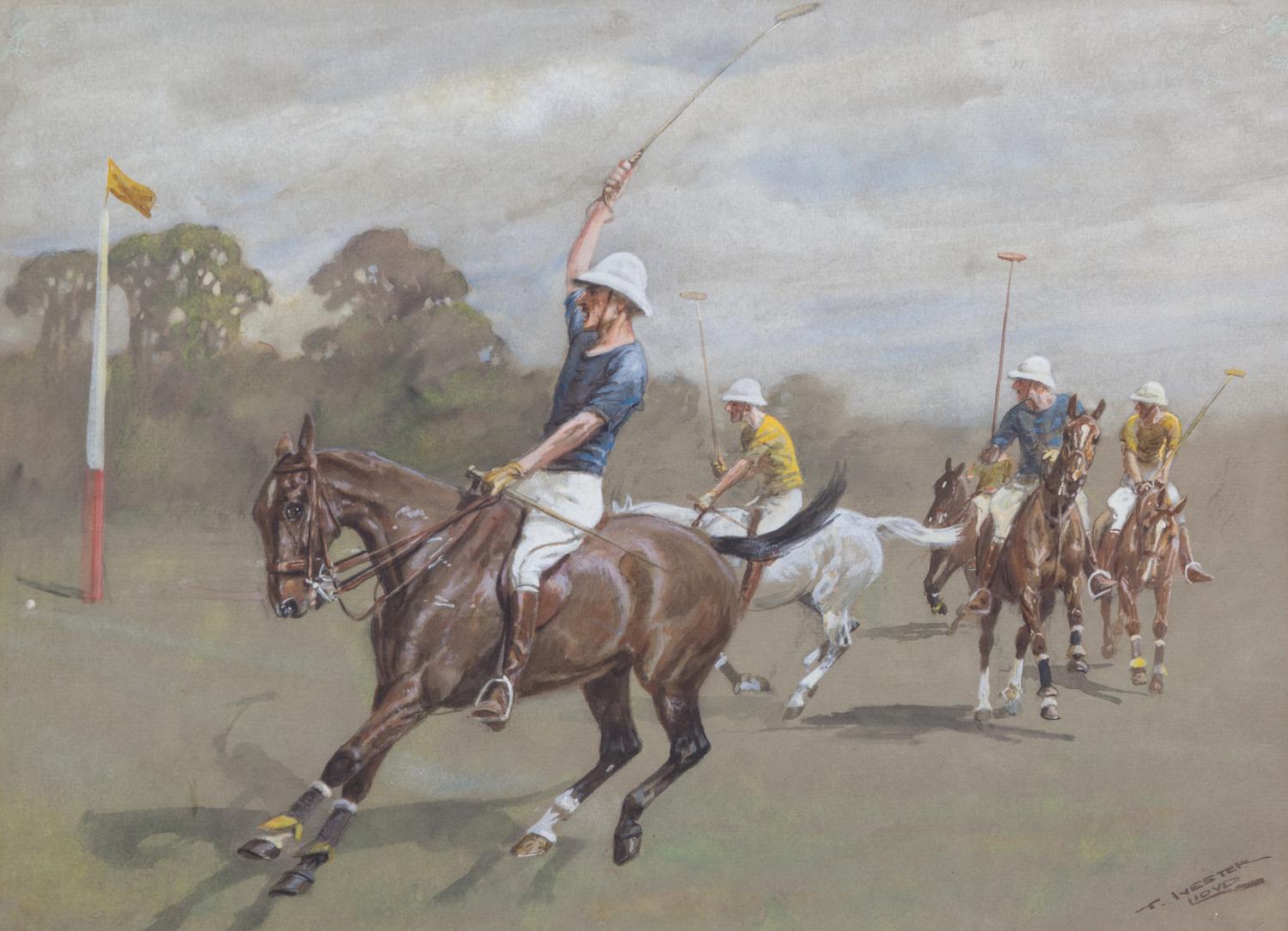 Thomas Ivester Lloyd, (British, 1871-1942), Goal, c. 1930