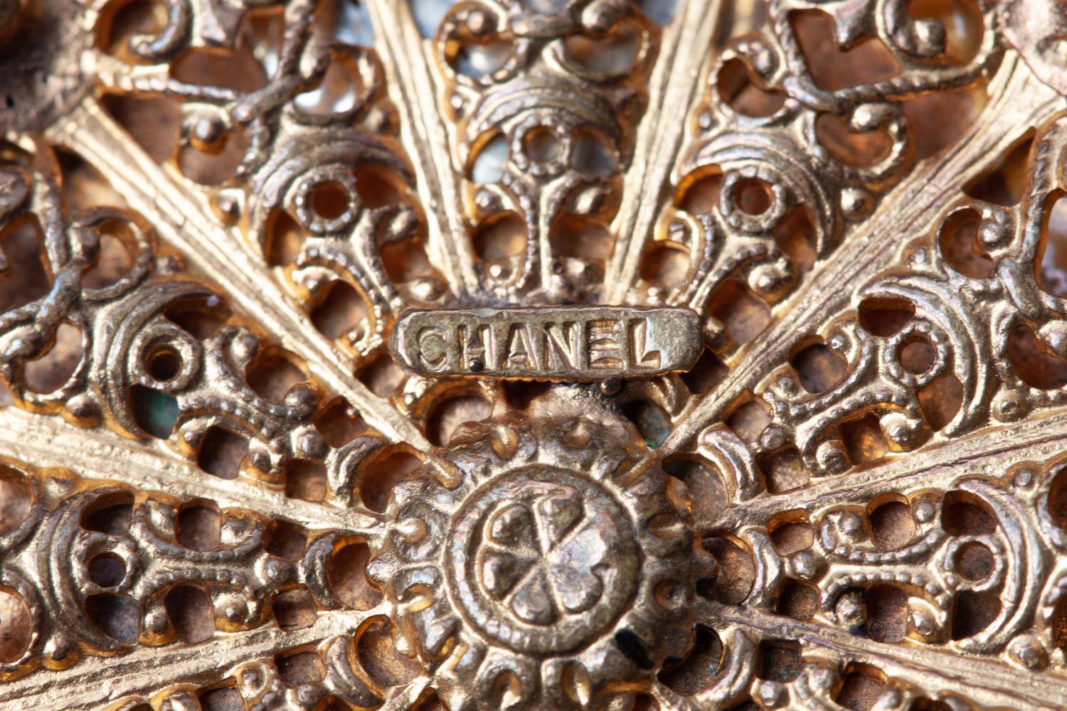 Three Chanel Jewelry Pieces: Earrings and Cuff by Robert Goossens and Pendant Necklace, 1954-74