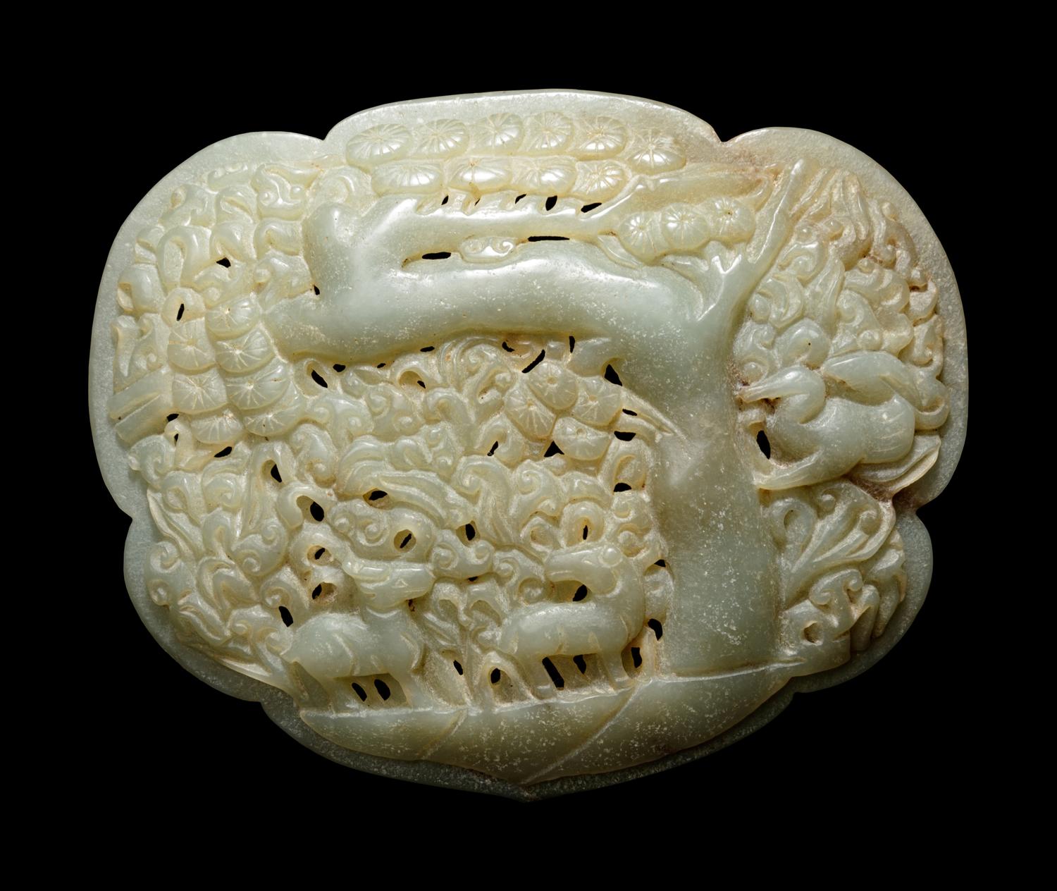 Three Incised Jade Ruyi-Scepter Head Plaques