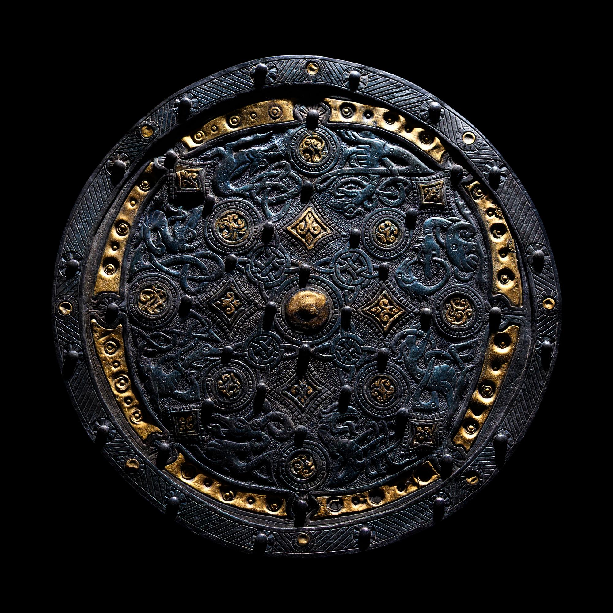 A Viking or Anglo-Saxon Silver and Gold Disk Brooch
