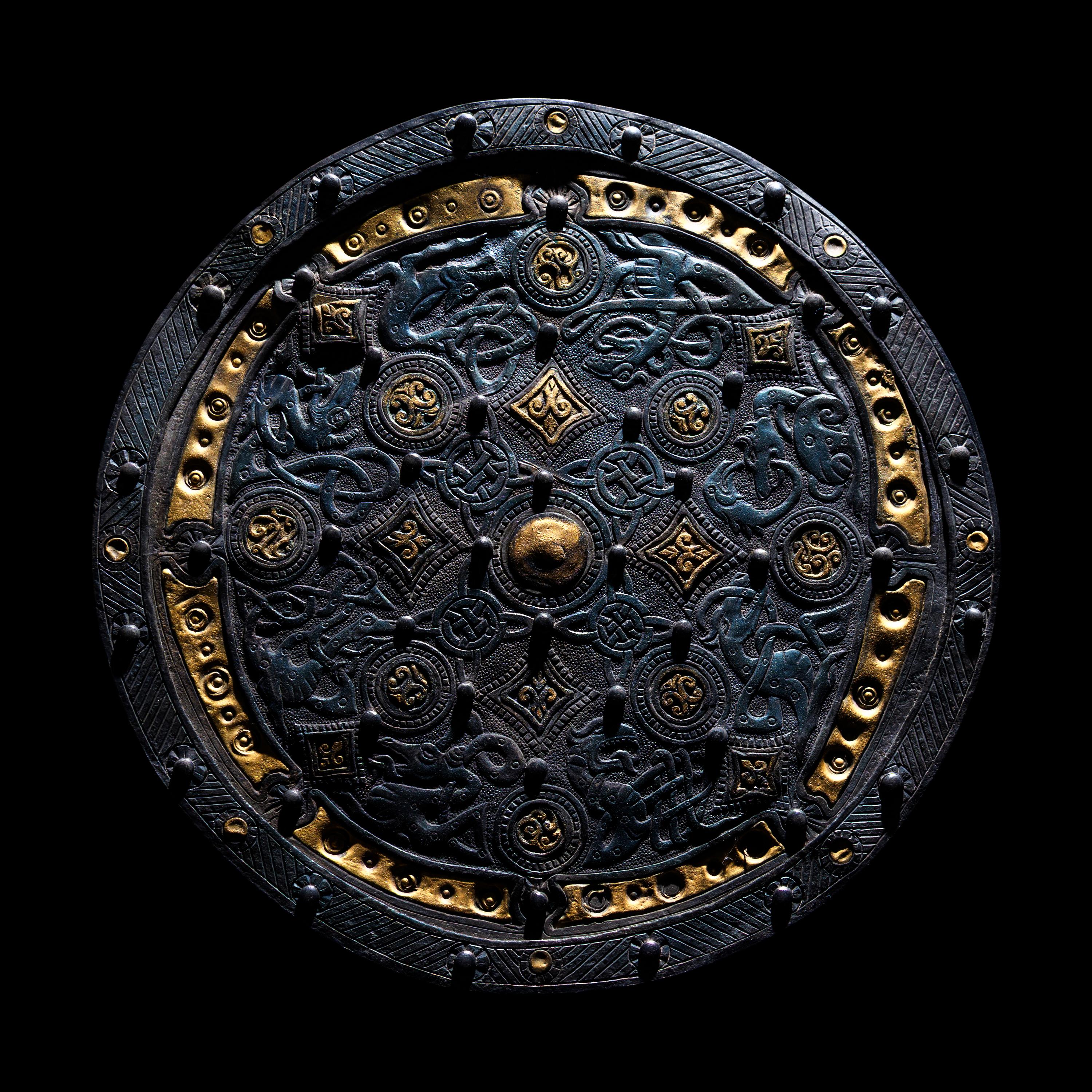 A Viking or Anglo-Saxon Silver and Gold Disk Brooch
