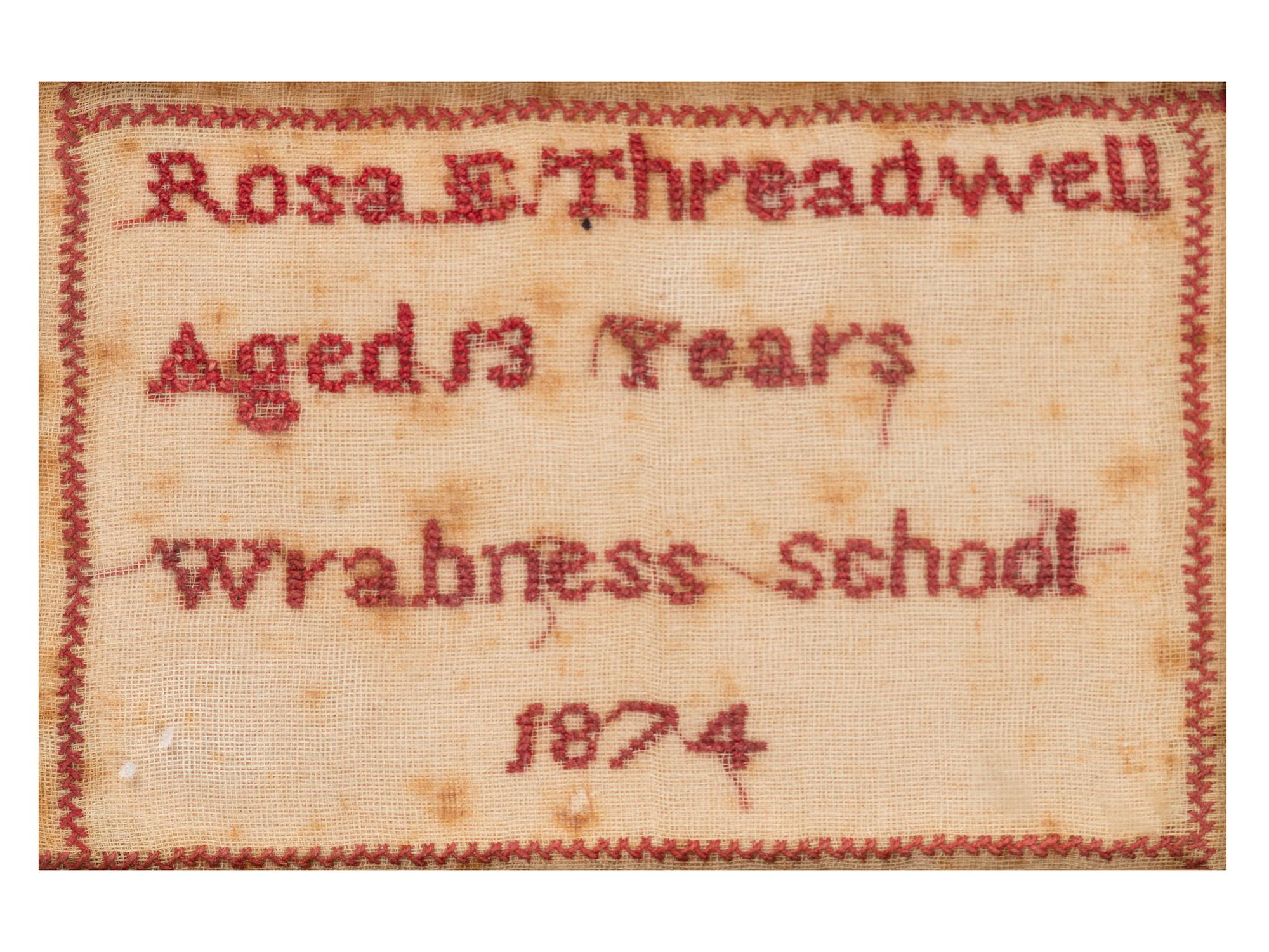 Seven Needlework Embroidered Schoolgirl's Samplers