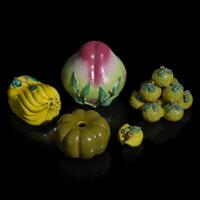 Five Chinese Porcelain Models of Fruits Late 19th-20th Century 晚清-近代 瓷塑蔬果模型五件