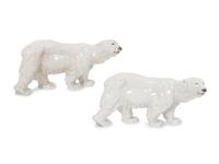 A Pair of Meissen Porcelain Polar Bears by Otto Jarl