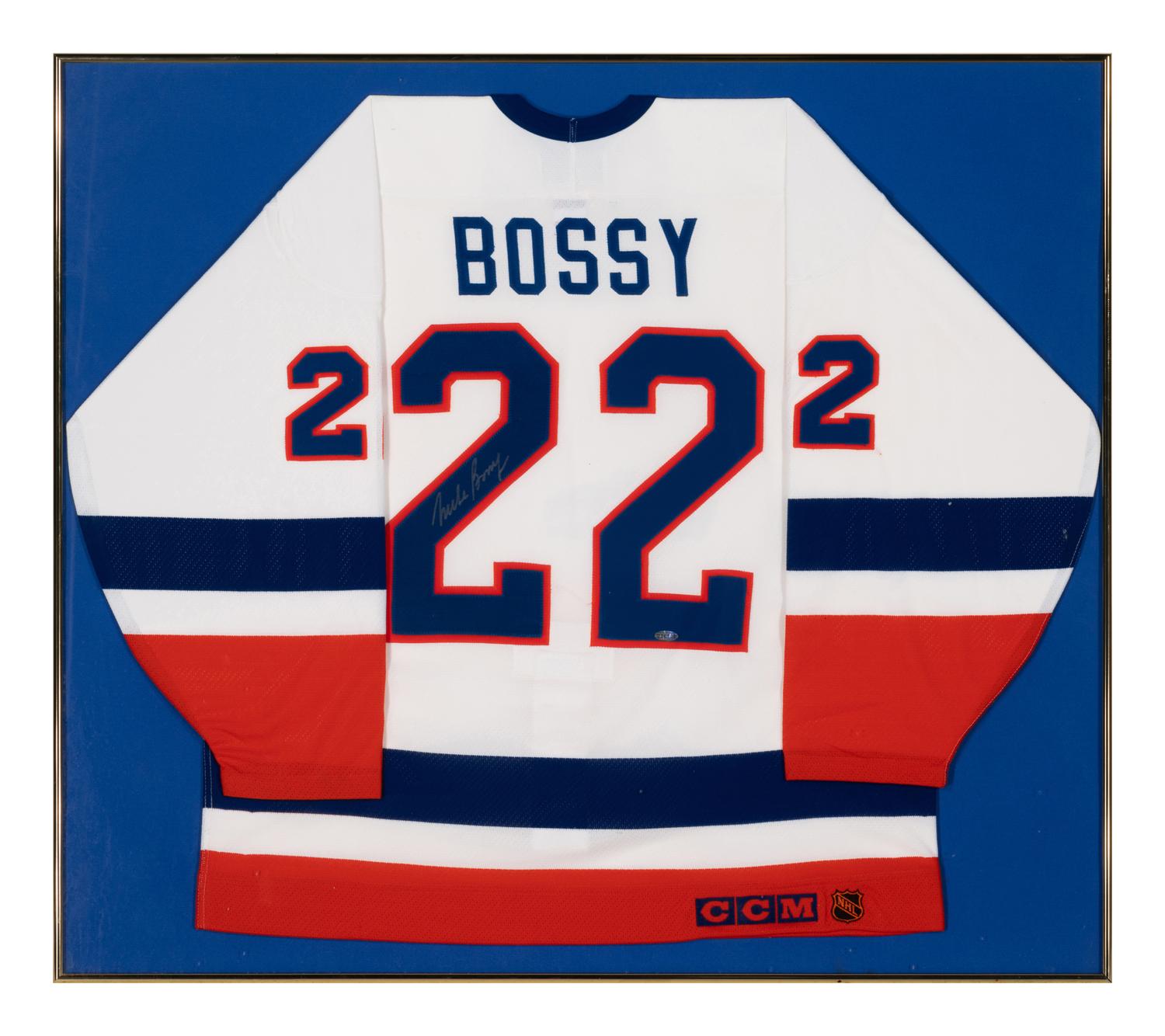 A Group of Signed Autograph Hockey Hall of Fame Jersey Displays
