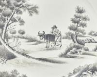 A Chinese Export Porcelain Plate in the "Quaker Farmer" Pattern