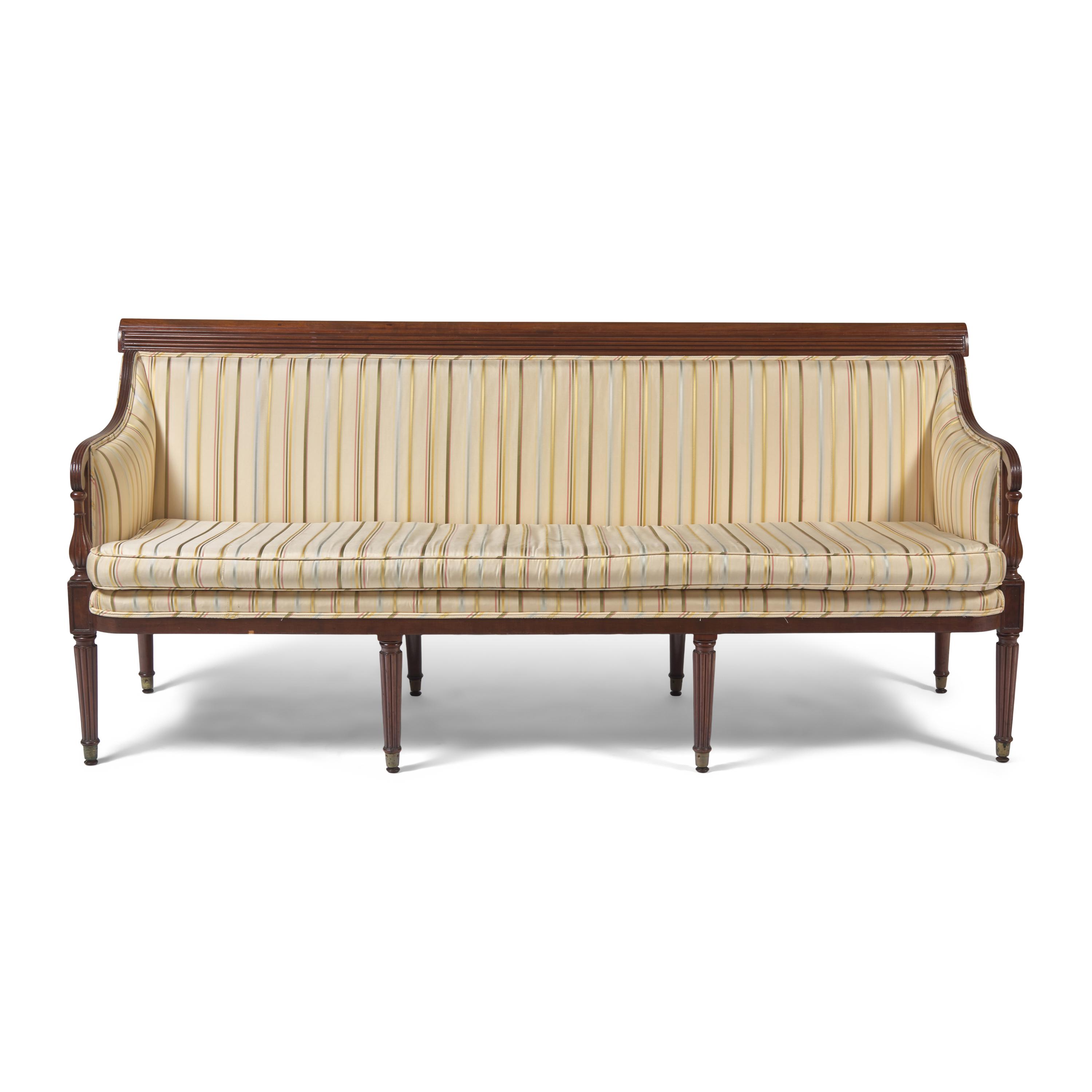 A Federal Carved Mahogany Sofa