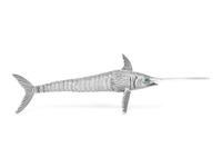 Seven Continental Silver Articulated Fish Table Ornaments