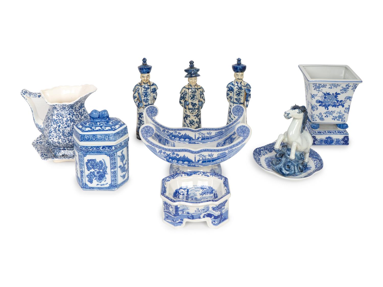 A Group of Transfer-Printed Blue and White Articles — 20TH CENTURY