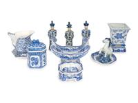 A Group of Transfer-Printed Blue and White Articles — 20TH CENTURY