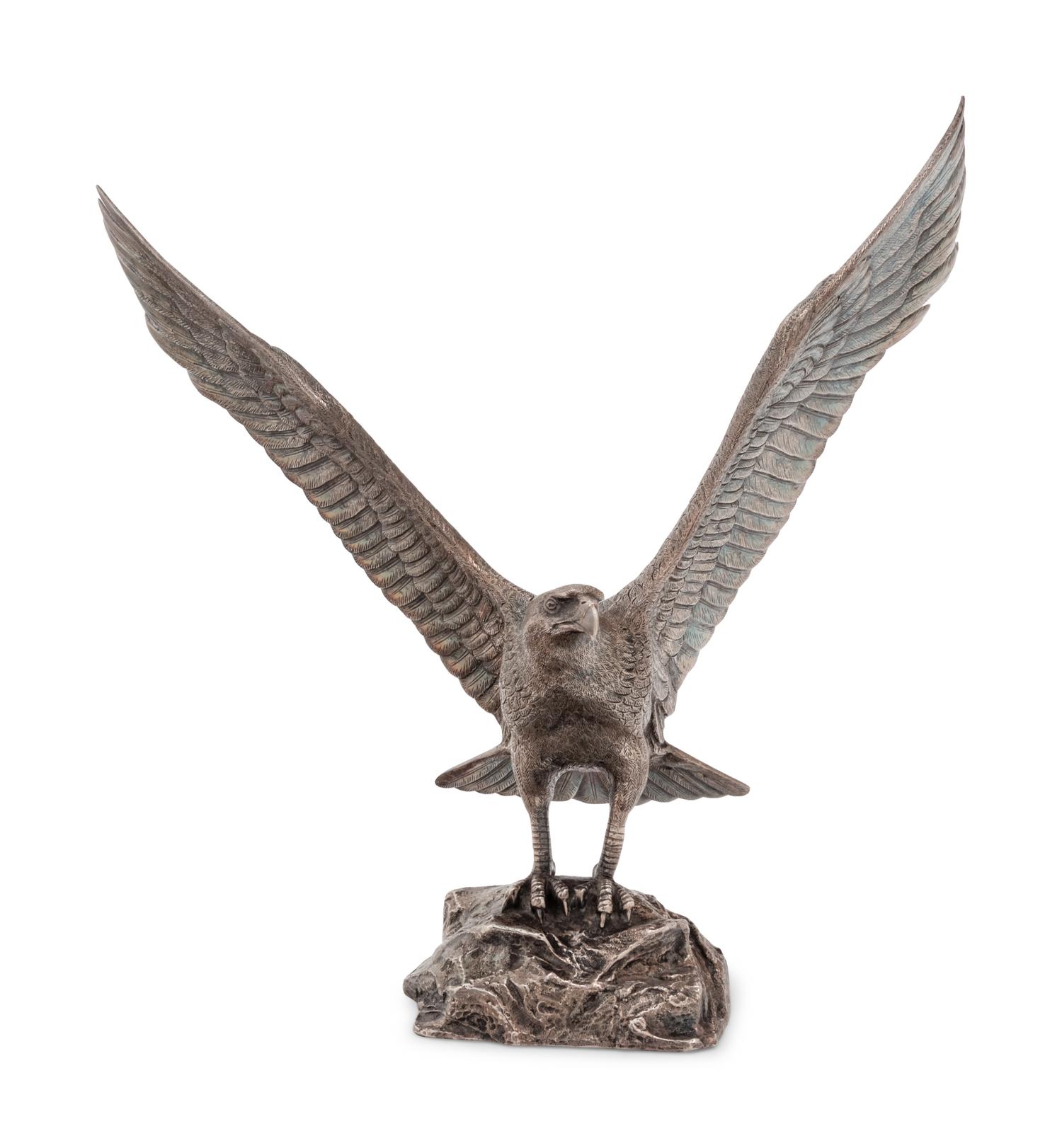 An Asprey Silver Eagle-Form Ornament