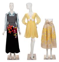 Three Malcolm Starr Items: Two Dresses, One Apron, 1960-70s