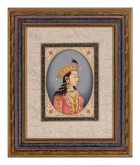 A Pair of Indian Gouache Portraits of Man and Woman
