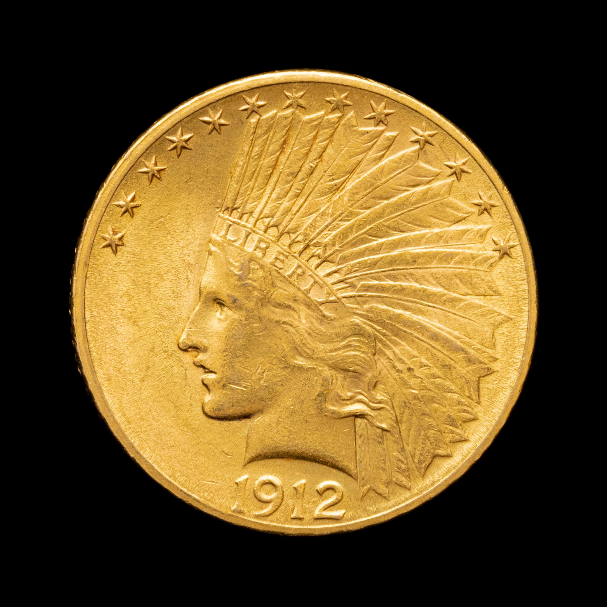A 1912 Indian Head $10 Gold Coin