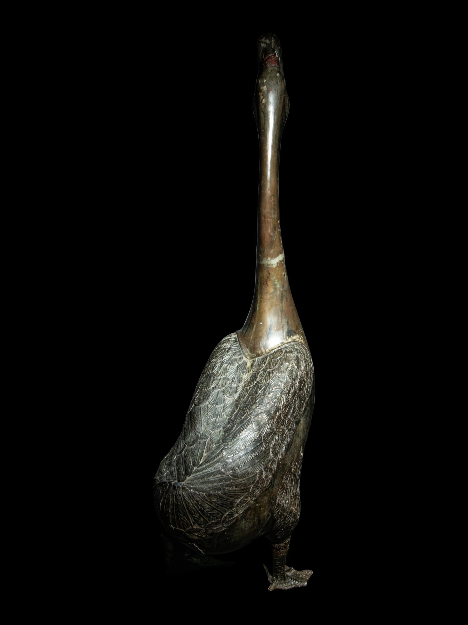 A Japanese Bronze Figure of a Goose
