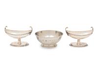 A Group of Three Silvered-Metal Table Articles