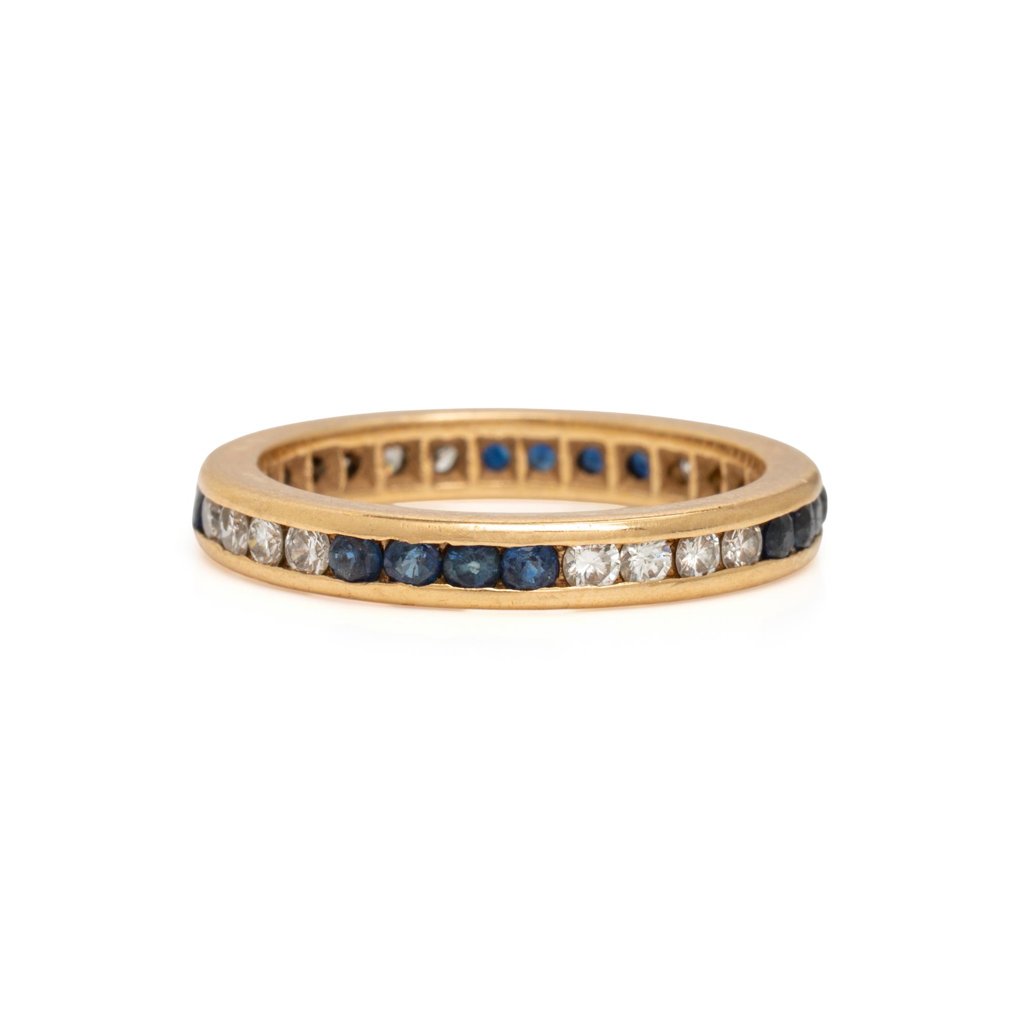 Pair of Sapphire and Diamond Eternity Bands