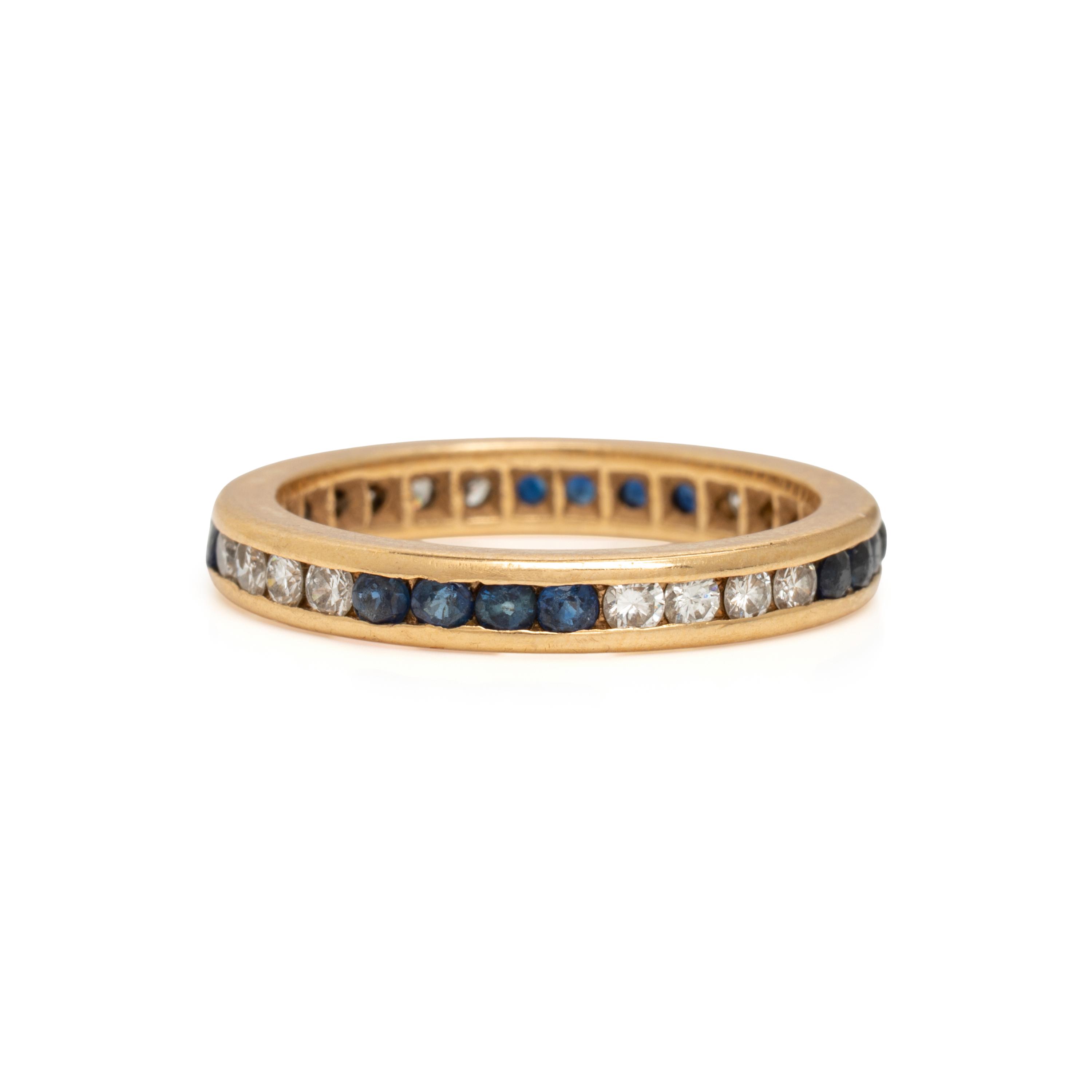 Pair of Sapphire and Diamond Eternity Bands